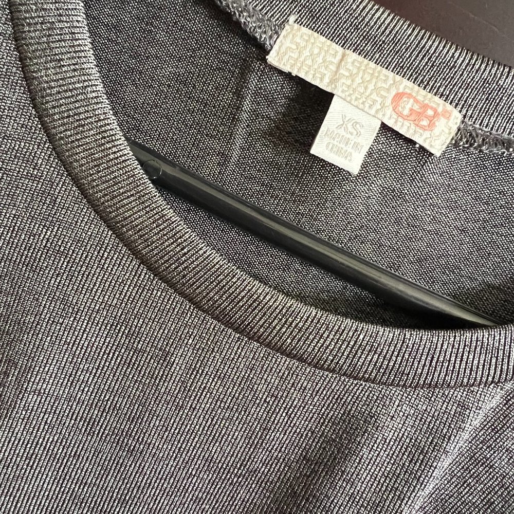 Metallic Silver Sleeveless Top